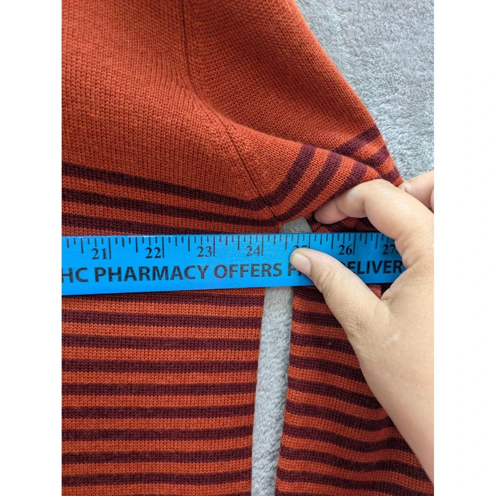 Patagonia Quarter Zip Sweater Mens XL Orange Striped Gorpcore‎